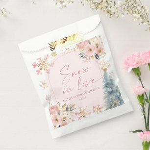 Sachets En Papier Neige en amour Flocon de neige rose Hiver Enterrem