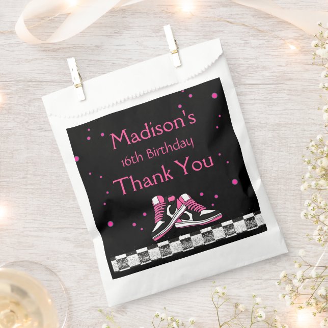 Sachets En Papier Neon Basket Anniversaire, Parties scintillant (Coupé)