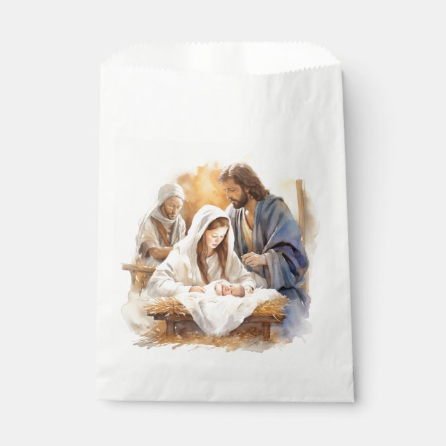 Sachets En Papier Noël de la Nativité (Devant)