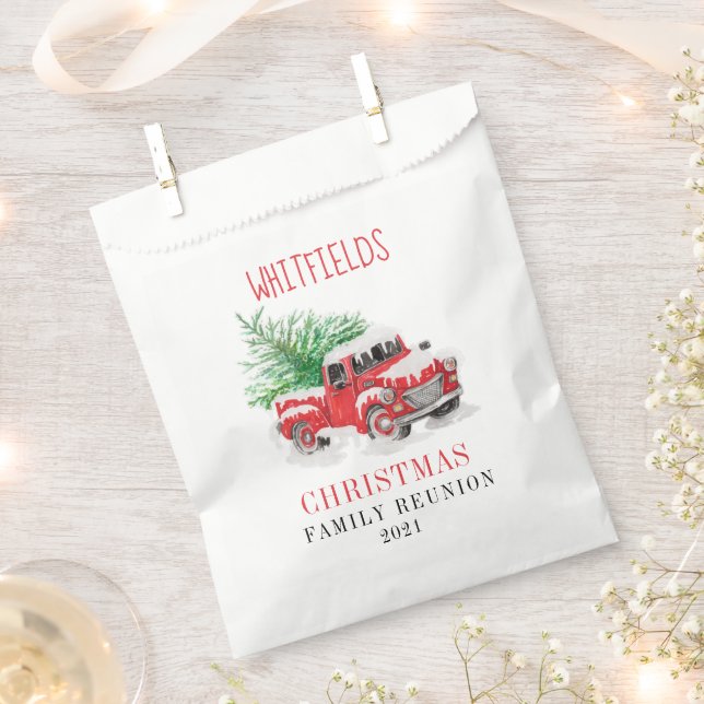 Sachets En Papier Noël Fêtes Matché Famille Réunion Personnalisée (Coupé)