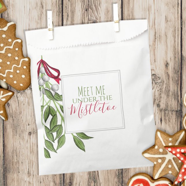 Sachets En Papier Noël Vacances Mistletoe mignonne Whimsical Elegant (Créateur téléchargé)