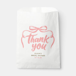Sachets En Papier Nœud rose capricieux écrit à la main Remerciement
