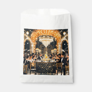 Sachets En Papier Noir et or, Luxe riche, style Moulin rouge