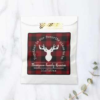 Sachets En Papier Nom de famille à carreaux rouge et noir Buffalo