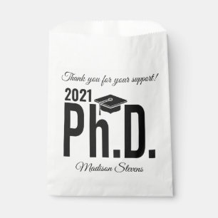 Sachets En Papier Nom personnalisé & année Ph.D.