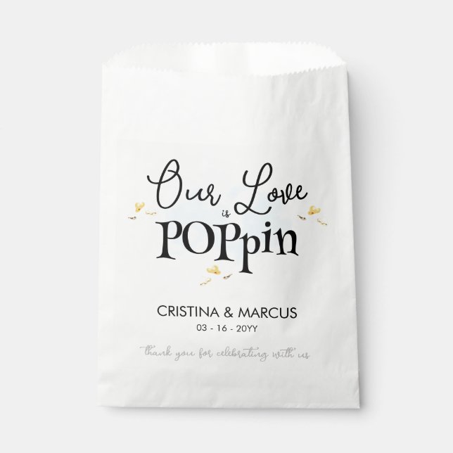 Sachets En Papier Notre Amour Explose du Popcorn (Devant)