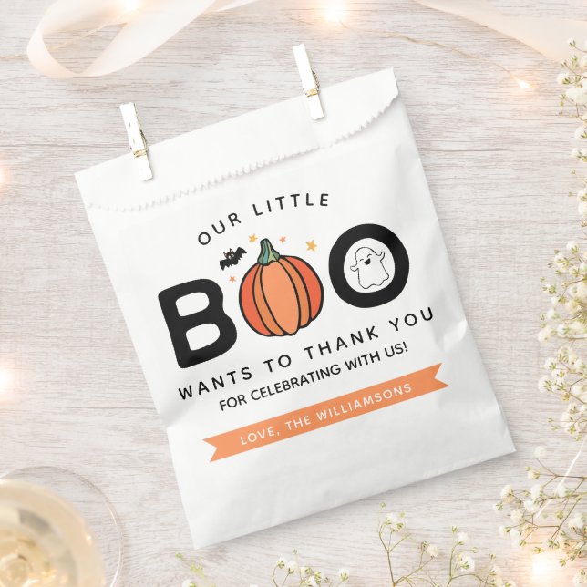 Sachets En Papier Notre petit Boo Halloween fête d'anniversaire Merc (Coupé)
