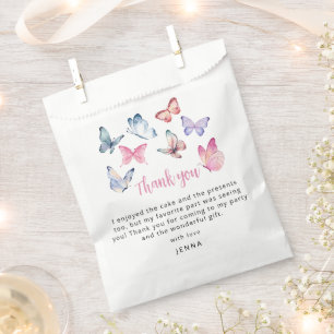Sachets En Papier Notre petit papillon Merci fête d'anniversaire