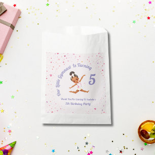 Sachets En Papier Notre Petite Gymnaste Fait 5 Anniversaires Roses