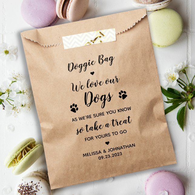 Sachets En Papier Nous Aimons Nos Chiens Traiter Mariage (Créateur téléchargé)