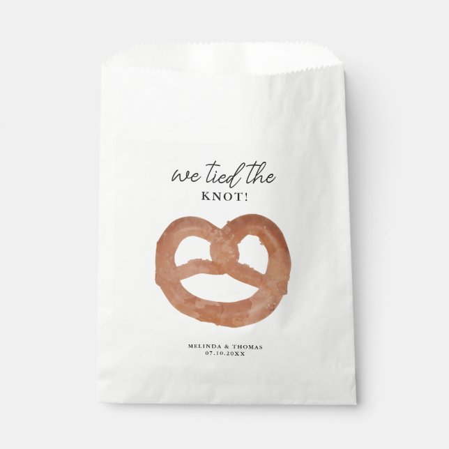 Sachets En Papier Nous Avons Lié Le Mariage Knot Pretzel (Devant)