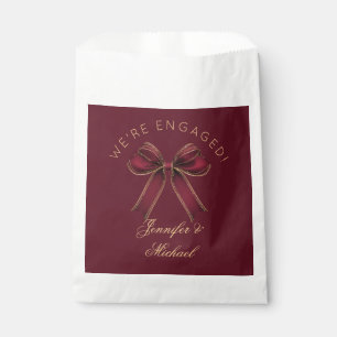 Sachets En Papier Nous sommes fiancés Fête de fiançailles Nœud rouge