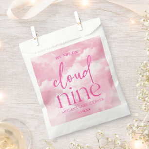 Sachets En Papier Nous Sommes Sur Cloud Neuf Baby shower Rose
