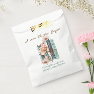 Sachets En Papier Nouveau Chapitre Commence Livre Pile Floral