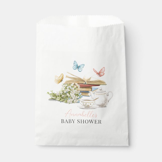 Sachets En Papier Nouveau Chapitre Tea Set Papillons Livre Baby show (Devant)