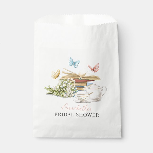 Sachets En Papier Nouveau Chapitre Tea Set Papillons Livre Fête des  (Devant)