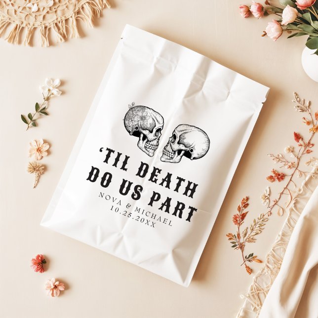 Sachets En Papier NOVA Gothique Floral Crâne jusqu'à la mort Mariage (Créateur téléchargé)