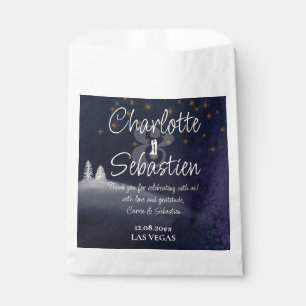 Sachets En Papier Nuit d'hiver & Pine Tree Moderne Aquarelle Mariage