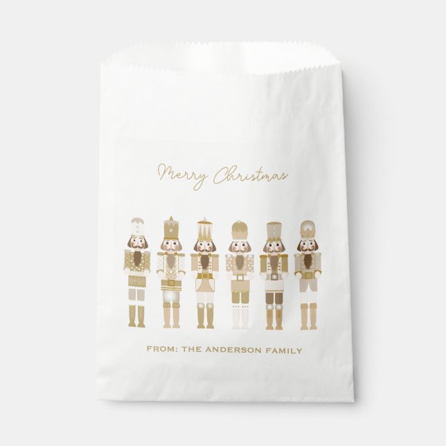 SACHETS EN PAPIER NUTCRACKER D'OR NOËL (Devant)
