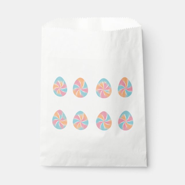 Sachets En Papier œufs Pâques Tie-Dye motif doux ton moyen (Devant)