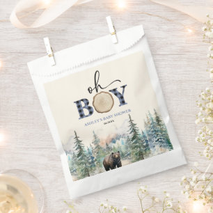 Sachets En Papier Oh Boy Lumberjack Baby shower d'ours de forêt