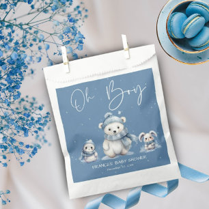 Sachets En Papier Oh Boy Winter   Baby shower de bois modifiable