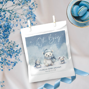 Sachets En Papier Oh Boy Winter   Baby shower de bois modifiable