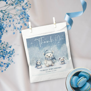 Sachets En Papier Oh Boy Winter   Baby shower de bois modifiable