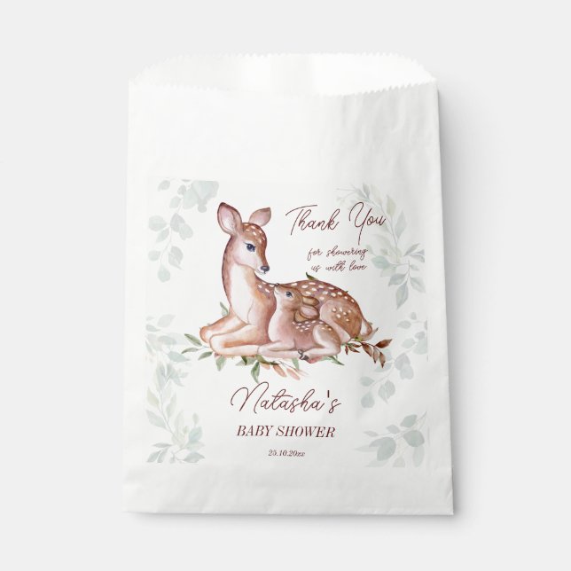 Sachets En Papier Oh cerf baby shower merci (Devant)