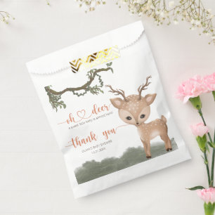 Sachets En Papier Oh Deer baby shower forestier neutre pour le genre