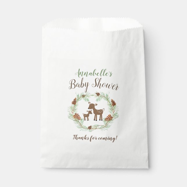 Sachets En Papier Oh Deer Woodland Baby shower Party Favoriser les s (Devant)