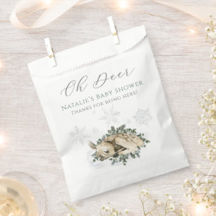 Sachets En Papier Oh Deer Woodland Blue Green Baby shower