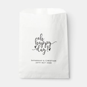 Sachets En Papier Oh Happy Day Script personnalisé mariage Favor sac