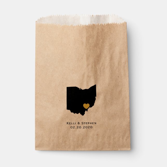 Sachets En Papier Ohio Mariage Favor Treat Sacks, Sacs-cadeaux (Devant)