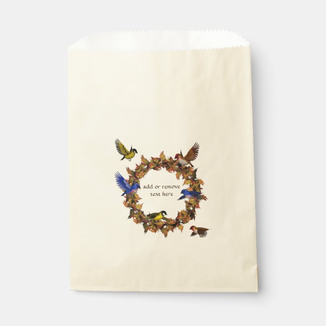 Sachets En Papier Oiseaux d'automne (Devant)