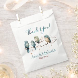 Sachets En Papier Oiseaux de Whimsical sur Branches Baby shower Past