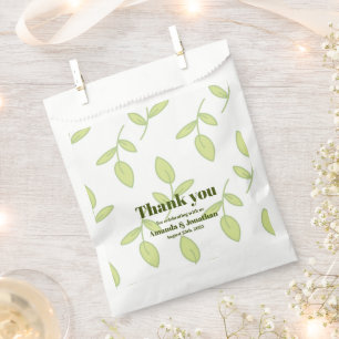 Sachets En Papier Olive vert moderne Boho Floral Wedding Favor Sac