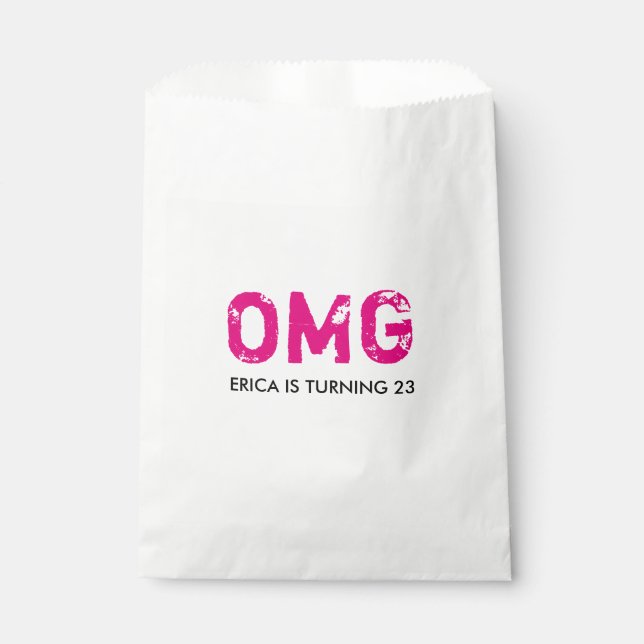 Sachets En Papier OMG C'est votre Anniversaire Treat Favor Sac - Ros (Devant)