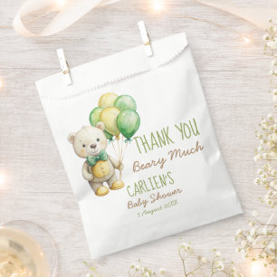 Sachets En Papier On peut attendre le baby shower d'ours en peluche