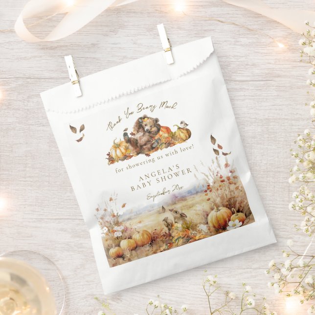 Sachets En Papier On peut attendre le Baby shower forestier d'automn (Coupé)