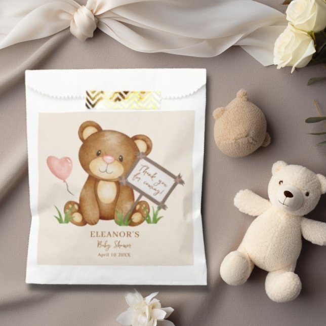 Sachets En Papier On peut attendre le Merci de Baby shower (Créateur téléchargé)