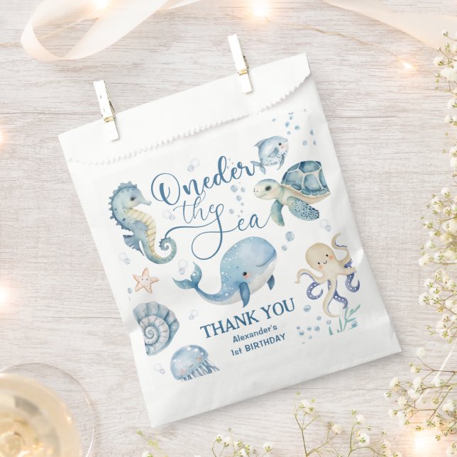 Sachets En Papier ONEder The Sea Boy 1er Anniversaire Mignonne Océan (Coupé)