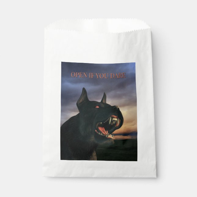 Sachets En Papier Open If You Dare. Big, black dog (Devant)