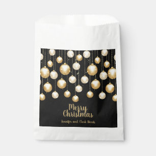 Sachets En Papier Or Baubles ornements de Noël sur Noir