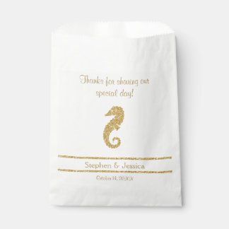 Sachets En Papier Or scintillant "Merci... de partager notre journée