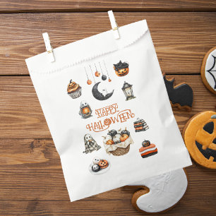 Sachets En Papier Orange Black Citrouilles Fantômes Halloween heureu