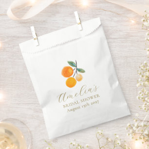 Sachets En Papier Orange Citrus Aquarelle Bridal Brunch Personnalisé