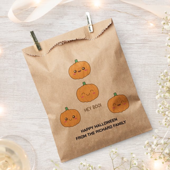 Sachets En Papier Orange Cute Halloween | Candy Design Moderne (Coupé)