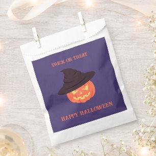 Sachets En Papier Orange Retro Citrouille Happy Halloween Favoriser 