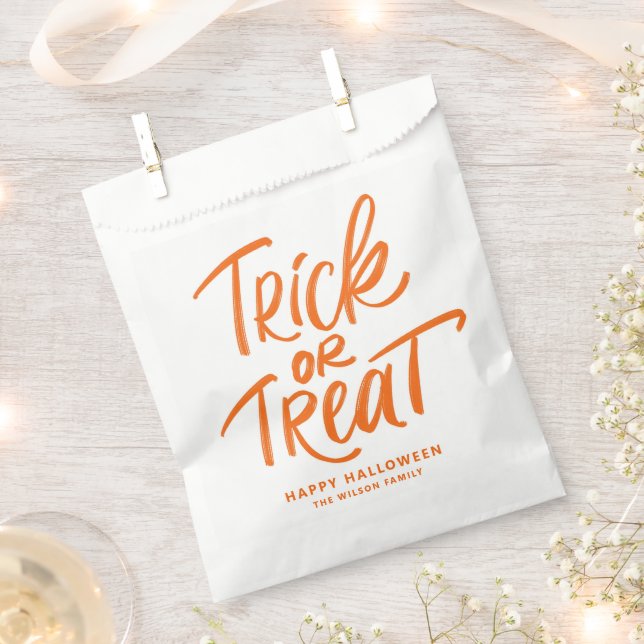 Sachets En Papier Orange Trick ou Traiter Lettres Fête d'Halloween (Coupé)
